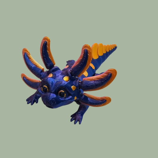 3D printed axolotl with articulated body 