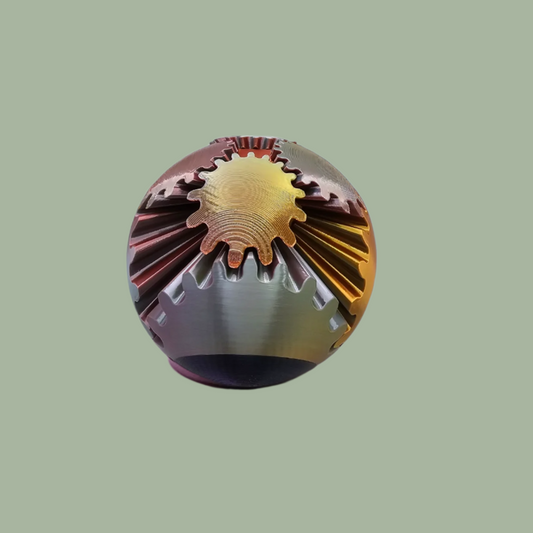 3D printed sphere/ball with interlocking gears allowing the ball to be twisted around