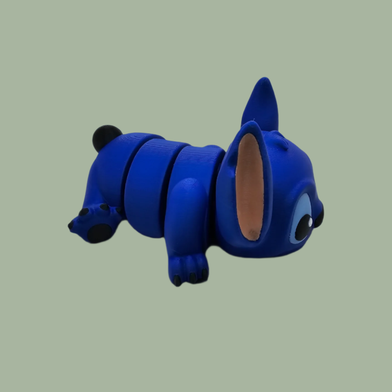 3D printed blue Stitch style flexi model