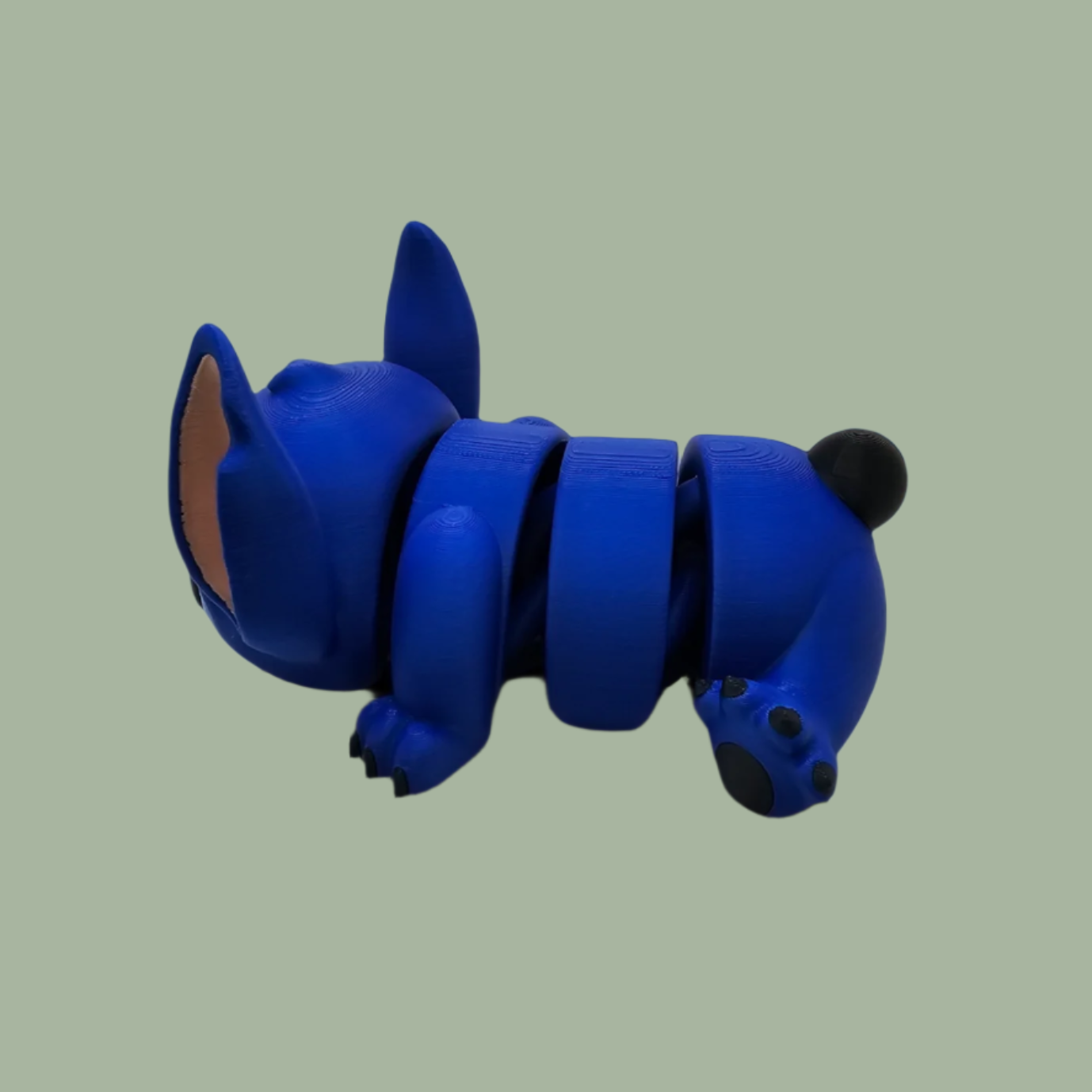 3D printed blue Stitch style flexi model