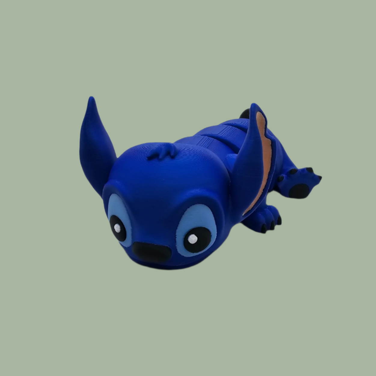 3D printed blue Stitch style flexi model