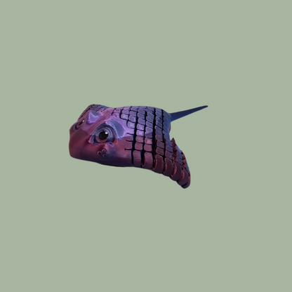 3D printed articulated stingray in a random colour