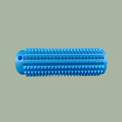Mini Ouchie Pain Stim – a 7cm long, 3D-printed sensory tool with textured spikes for tactile stimulation, displayed against a neutral background. Includes a keychain for easy portability