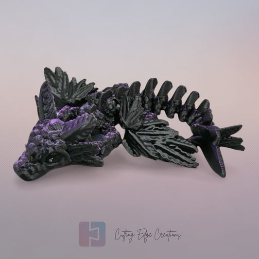 3D printed articulated Axolotl Dragon, flexible toy, handmade in the UK, desk fidget and gift.