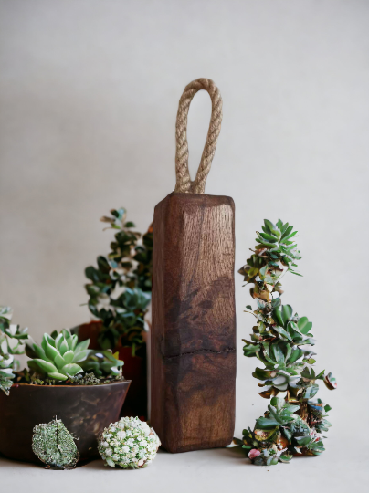 Rustic solid Oak & Rope Door Stop – Cutting Edge Creations