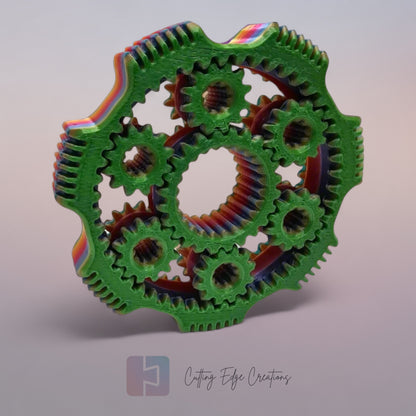Gear Spinner – 3D Printed Fidget Toy with Interlocking Moving Gears (UK Made)