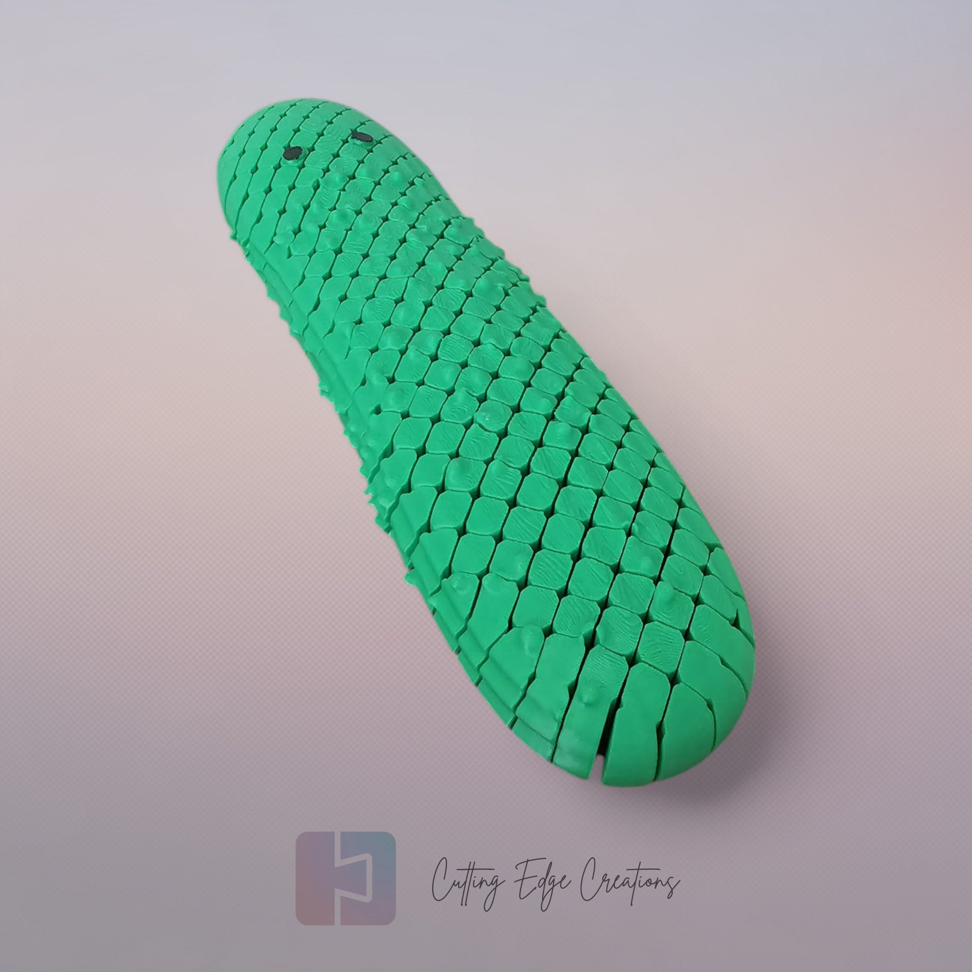 Oversized pickle-shaped stress relief toy, hyper flexi and bendable