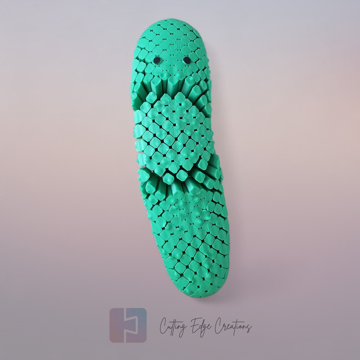 Oversized pickle-shaped stress relief toy, hyper flexi and bendable