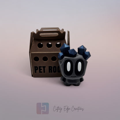 Pet Rock – Original, Crystal, Sandstone, Coal, Magma, & Fossil Variants (with Carrier)