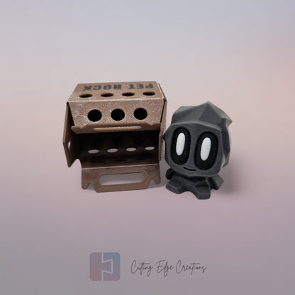 Pet Rock – Original, Crystal, Sandstone, Coal, Magma, & Fossil Variants (with Carrier)