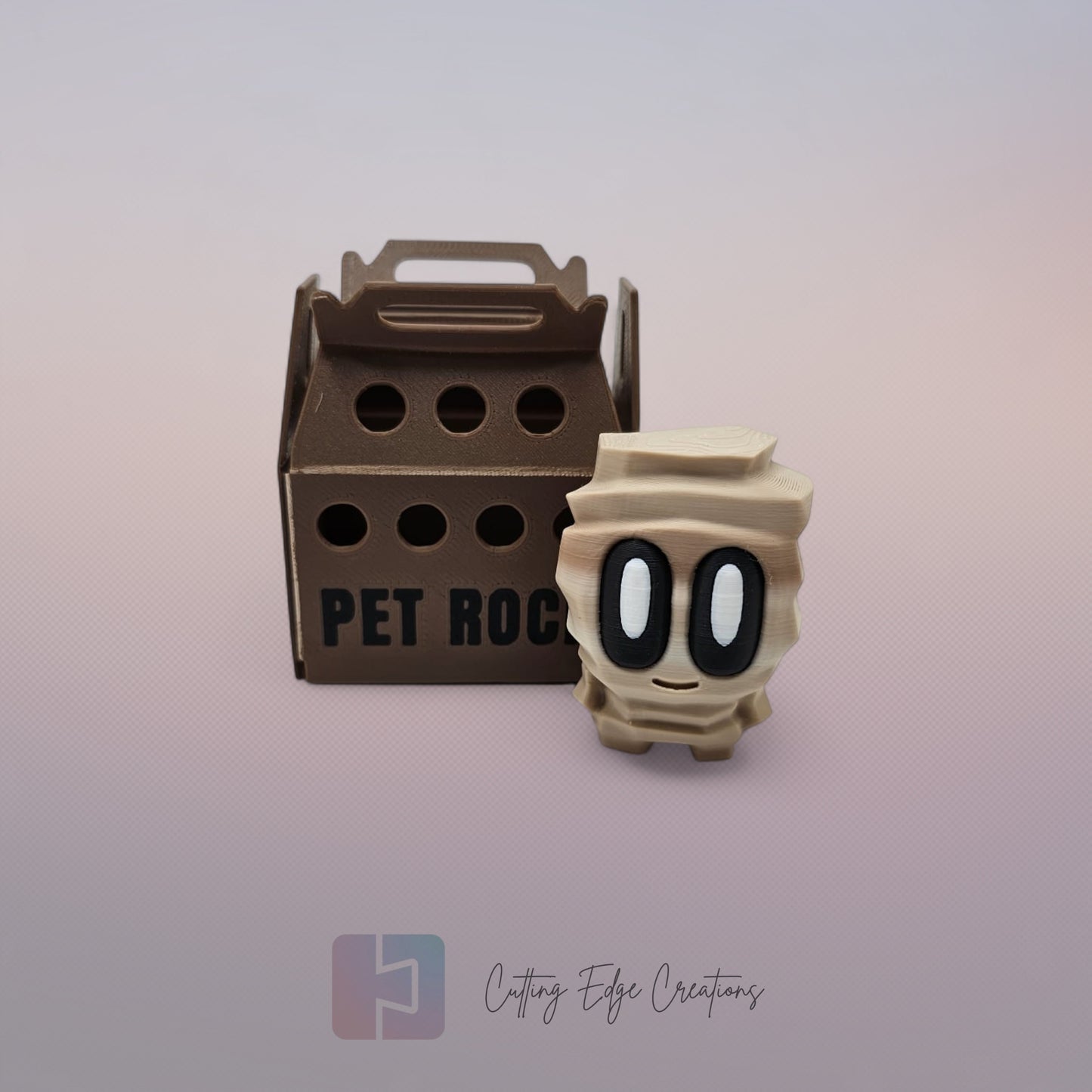 Pet Rock – Original, Crystal, Sandstone, Coal, Magma, & Fossil Variants (with Carrier)