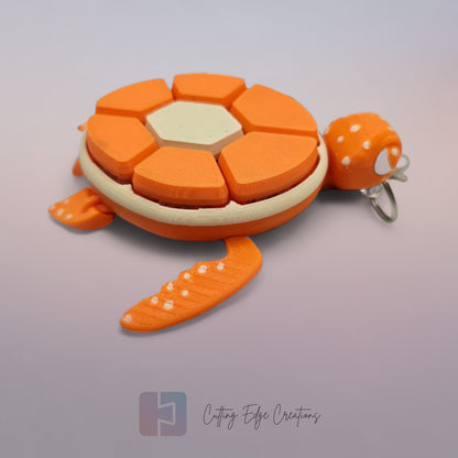 Fruit Turtle Clicker – 3D Printed, Articulated Fidget Keyring Toy