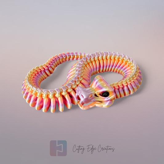 Skeleton Snake – Rainbow Articulated 3D Printed Serpent (98cm)