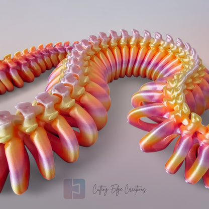 Skeleton Snake – Rainbow Articulated 3D Printed Serpent (98cm)