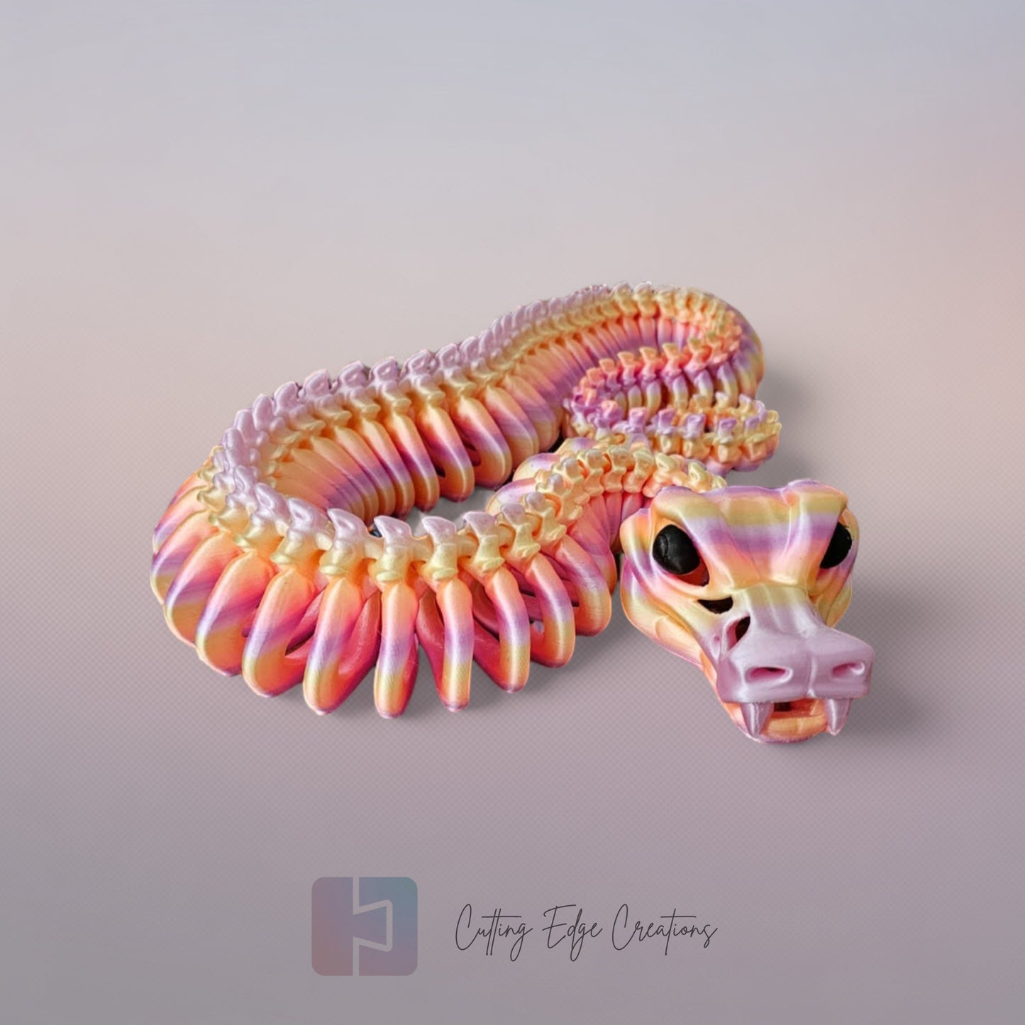 Skeleton Snake – Rainbow Articulated 3D Printed Serpent (98cm)