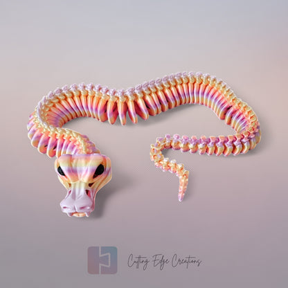 Skeleton Snake – Rainbow Articulated 3D Printed Serpent (98cm)