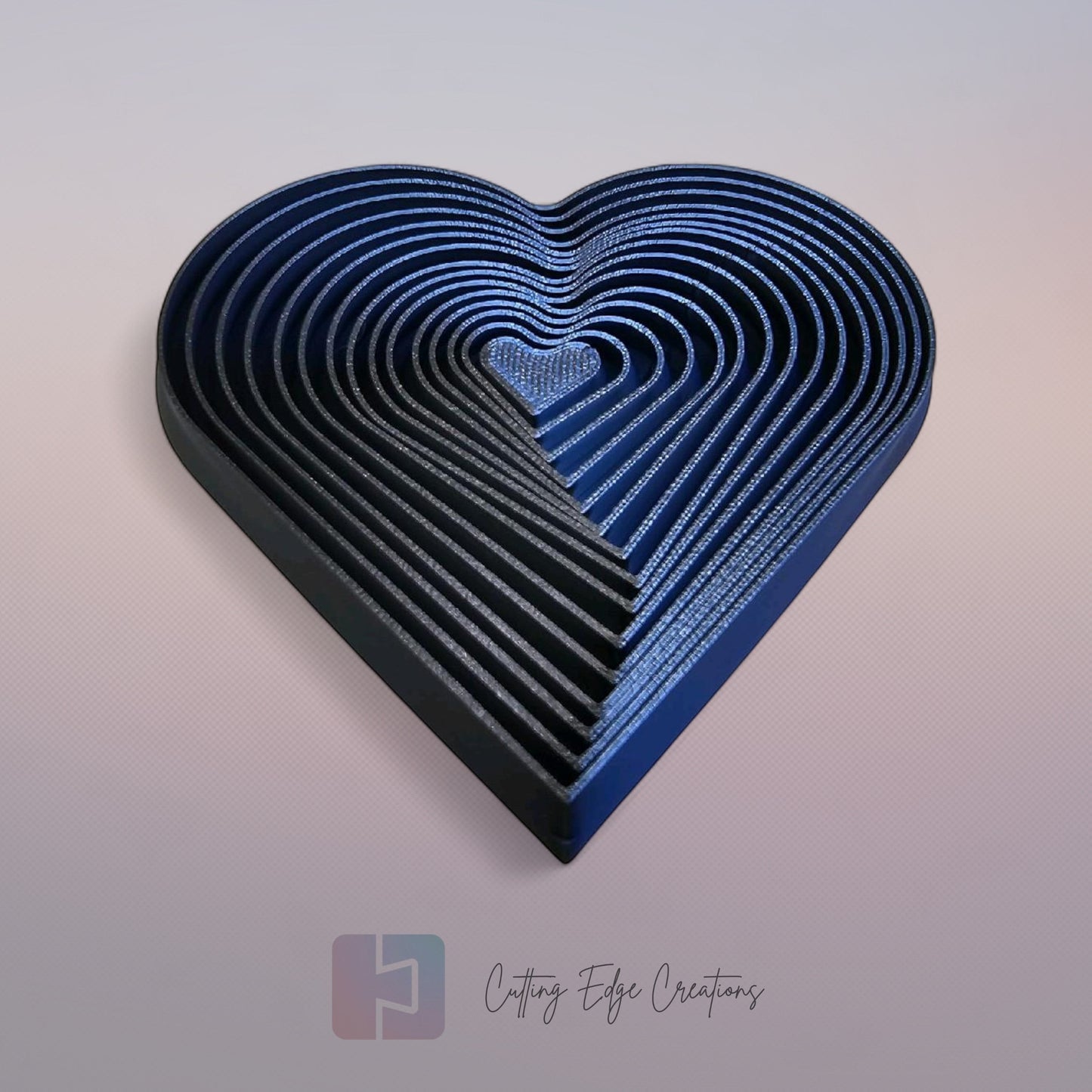 Cutting Edge Creations interlocking flexi heart fidget toy, 3D printed in bio-filament. Random colour.
