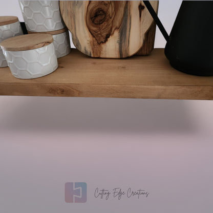 Rustic Scaffold Board Shelf with Brackets — Handmade from Reclaimed Timber