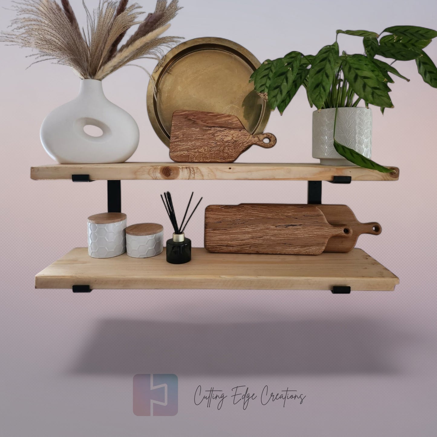 Rustic Scaffold Board Shelf — Handmade from Reclaimed Timber (No Brackets Included)