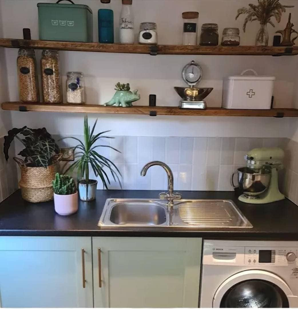 Stunning Rustic Shelf made from reclaimed Scaffold Board Includes Brackets Shelving, Bookshelf, Shelf