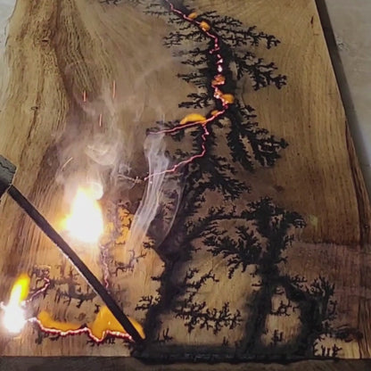 Handmade Hardwood Serving Board – Resin Lightning Wood (Lichtenberg) – Light or Dark Hardwood