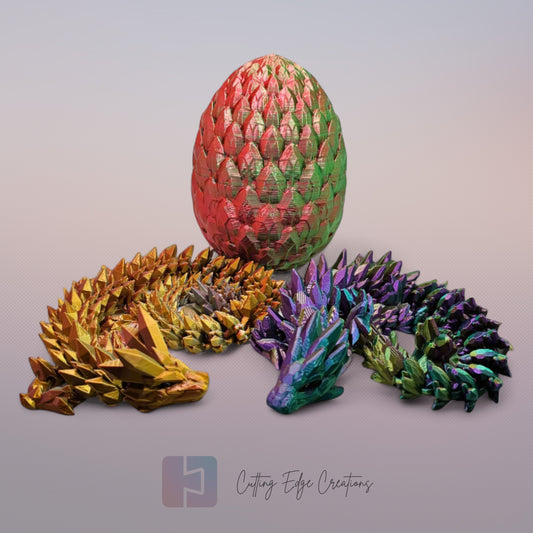 Dragon Egg with Crystal or Gemstone Dragon Inside
