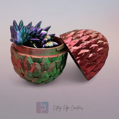 Dragon Egg with Crystal or Gemstone Dragon Inside