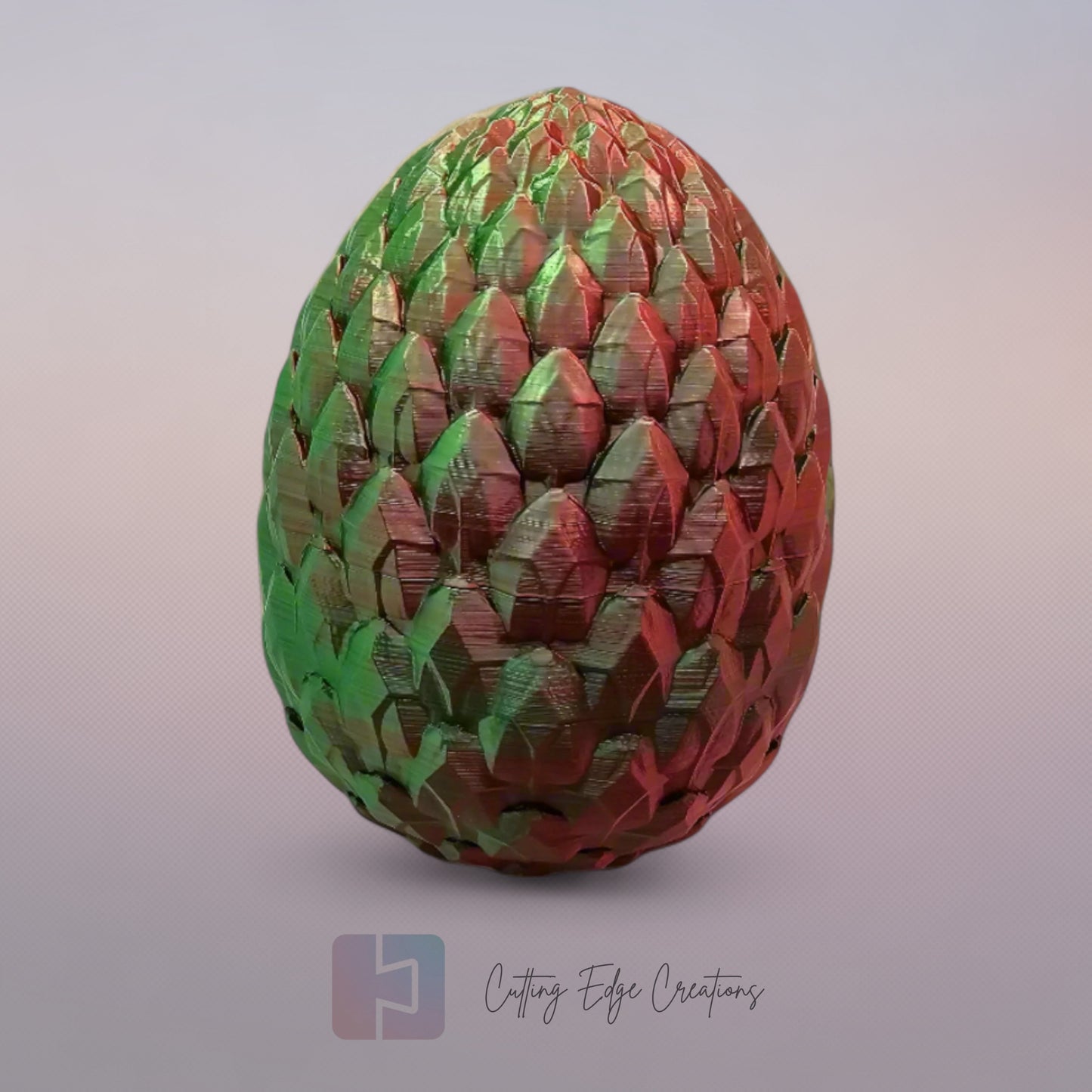 3D-Printed Snake Figurine with Decorative Egg