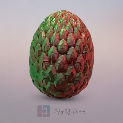 3D-Printed Snake Figurine with Decorative Egg
