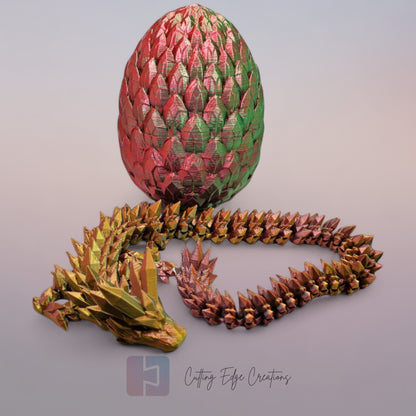 Dragon Egg with Crystal or Gemstone Dragon Inside