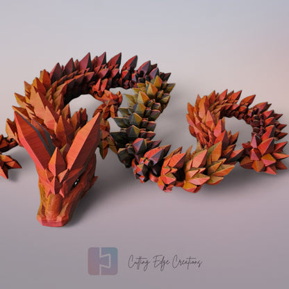 3D printed articulated Mega Dragon, flexible toy, handmade in the UK, desk fidget and gift.