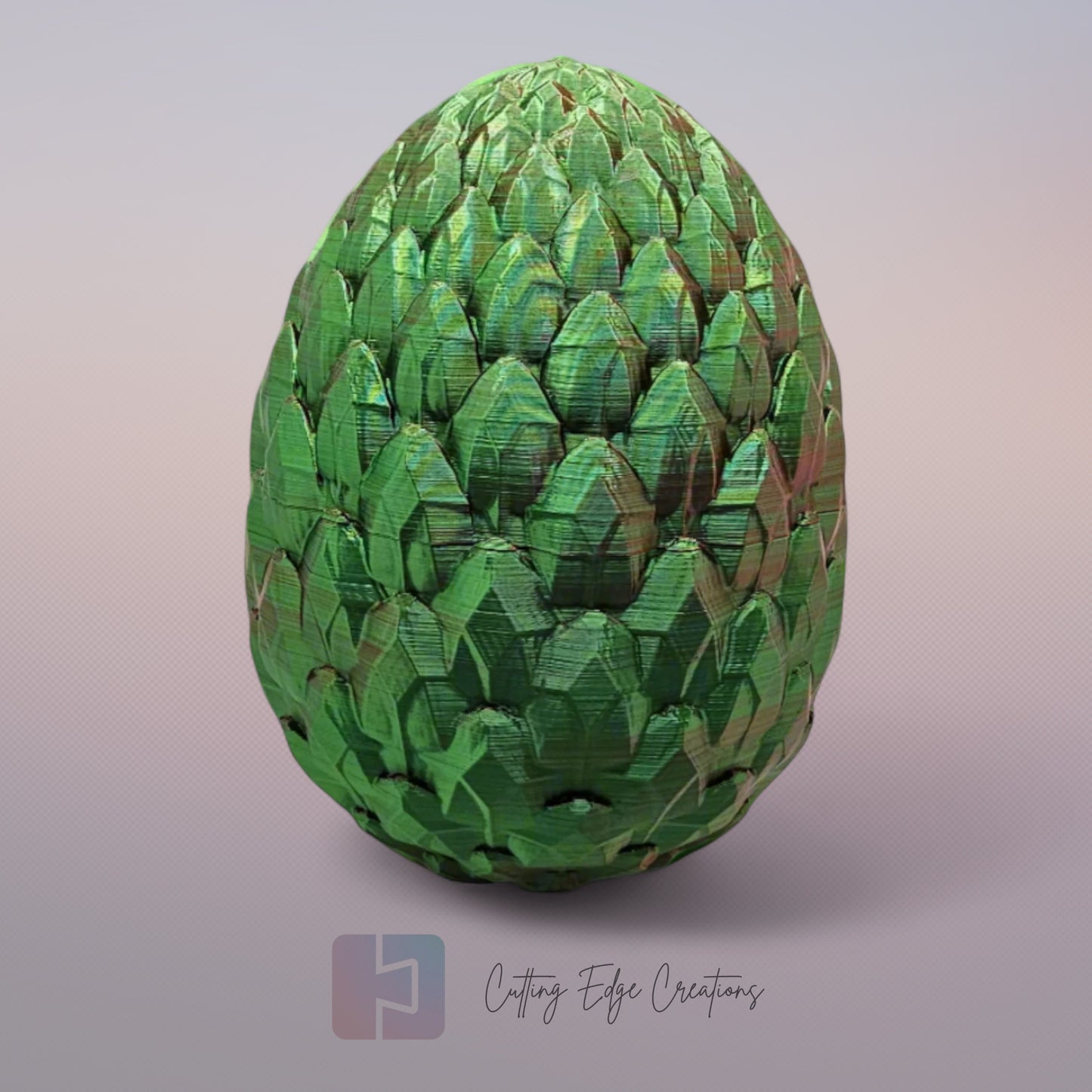 3D-Printed Snake Figurine with Decorative Egg