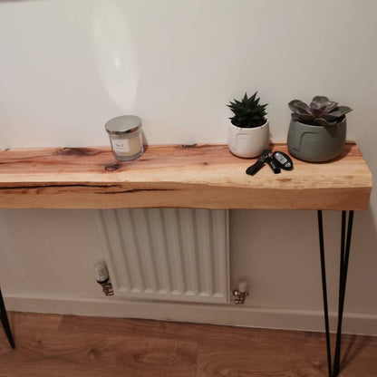 Solid Oak Entryway Table, Hairpin legs, Hallway Table, Rustic Decor, Radiator Cover, Console Table, Farmhouse Table, Rustic Wedding Decor