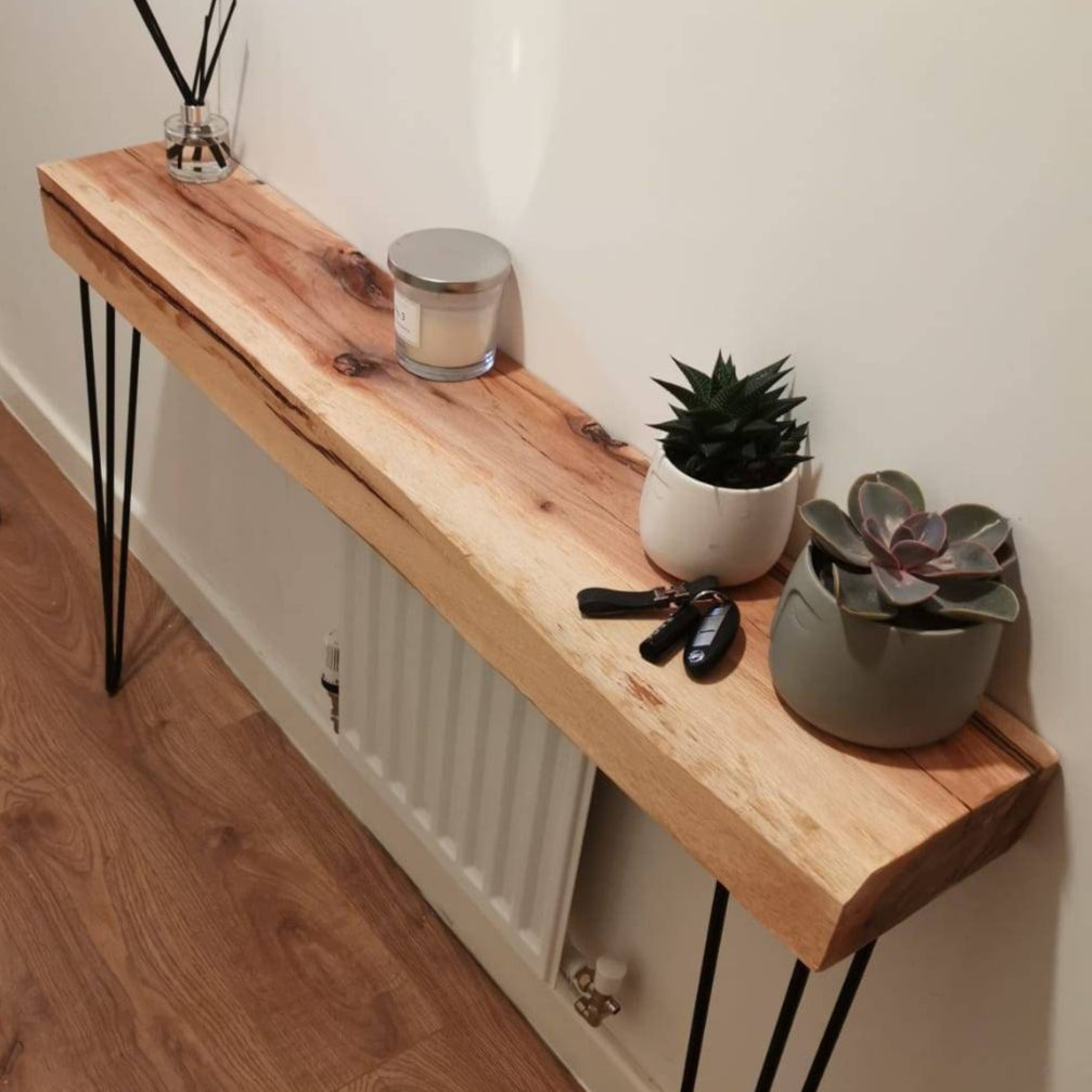 Solid Oak Entryway Table, Hairpin legs, Hallway Table, Rustic Decor, Radiator Cover, Console Table, Farmhouse Table, Rustic Wedding Decor