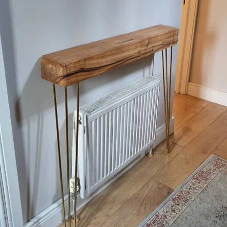 Solid Oak Entryway Table, Hairpin legs, Hallway Table, Rustic Decor, Radiator Cover, Console Table, Farmhouse Table, Rustic Wedding Decor