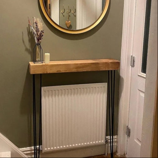 Solid Oak Entryway Table, Hairpin legs, Hallway Table, Rustic Decor, Radiator Cover, Console Table, Farmhouse Table, Rustic Wedding Decor