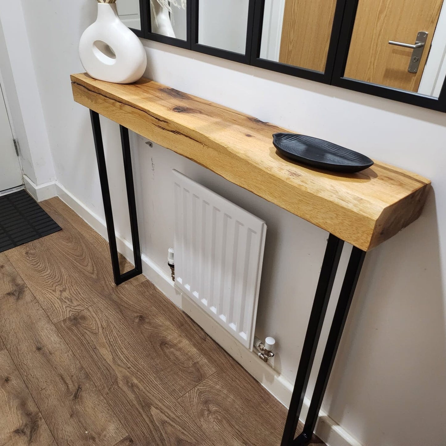 Solid Oak Entryway Table, Square Legs, Hallway Table, Rustic Decor, Radiator Cover, Console Table, Farmhouse Table, Rustic Wedding Decor