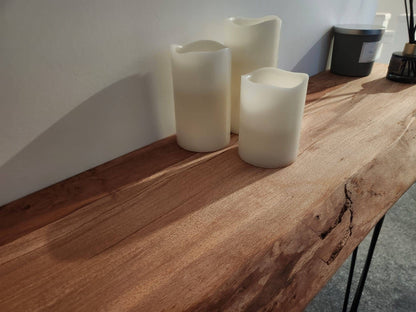 Stunning Live Edge Solid Spalted Beech Entryway Table made from beautiful English Beech